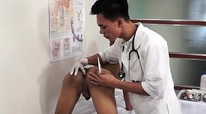 Asia twink fingered and sucked by doctor