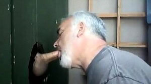 Blowjob and cum eating in Glory Hole