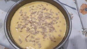 cake raedy for the oven.