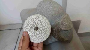 Kit de pads diamantados de resina para pulido fino y acabado de piedra volcánica.