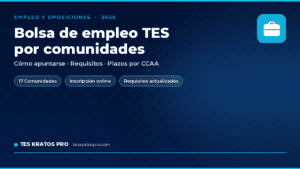 Bolsa de empleo TES por comunidades autónomas en 2026
