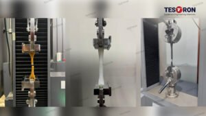 Universal Testing Machine for Plastics performing ASTM D638 tensile testing