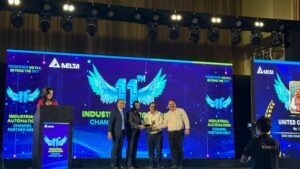 Leadership of United Control Engineers holding Delta Channel Partner Award