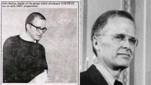 John Backus, der Fortran-Erfinder, 1950 und 1977 (Foto: Columbia University)