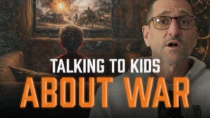 March or Die Thumbnail with Jeremy Stalnecker and text that reads "Talking to Kids About War"