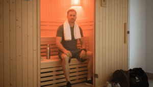 Active professional relaxing in infrared sauna