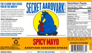 Spicy Mayo Nutrition label