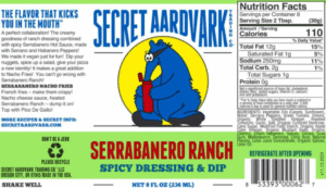 Serrabanero Ranch nutrition label