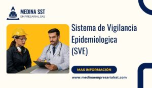 Trabajadora siendo evaluada por un profesional de salud ocupacional como parte del sistema de vigilancia epidemiológica en una empresa colombiana.