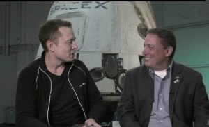Kollegen: Peter Thiel und Elon Musk (Foto: Nasa.tv)