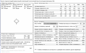 Расчет теплоотдачи прямоугольной отопительной печи.