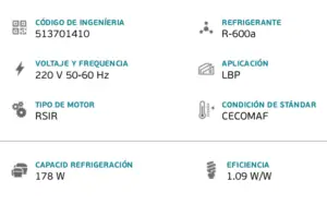 Compresor convencional r600a Compresor convencional