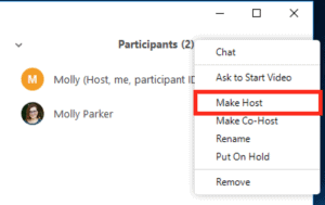 Change Host Zoom Meeting