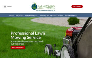Homepage website design for Parkway Lawn Services in South Minneapolis