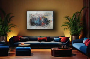 interno di lusso con opera di matteo ferretti