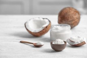 Keep stretch marks away with coconut oi. Moisturize your skin with coconut oil to get healthy and happy skin
