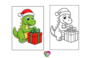 Free Dinosaur Christmas Coloring Pages to Print Now