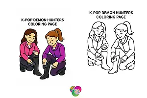 KPop Demon Hunters Coloring Pages | Printable K-Pop Art