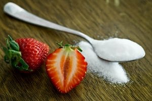 fresas y azúcar