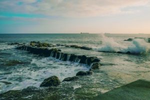 Shore of Estoril with wild waters