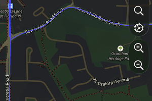Driving test route map for Blacktown tracking routes across residential streets, Leabons Lane, and Rudolf Road.