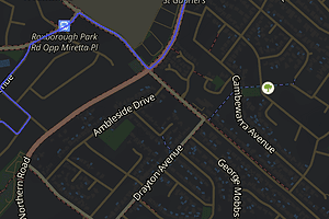 Route map showing the southern loops near Cecil Avenue and local school zones.