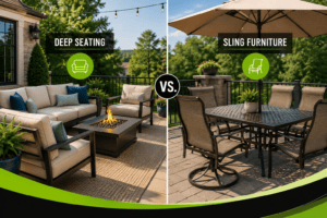 Deep Seating vs. Sling Furniture What's Right for Your NC Patio - GreyFOx Outdoor