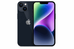 iPhone 14 Midnight for sale in NYC - front and back product view