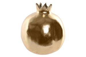 FIGURA RESINA GRANADA DORADO. DIMENSIONES: 14,5X14,5X16,5