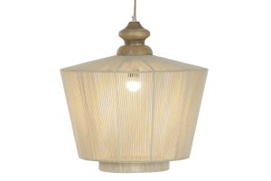 LAMPARA TECHO ALGODÓN MANGO NATURAL. DIMENSIONES: 51X51X54