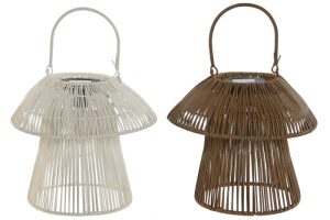 LÁMPARA SOLAR RATÁN SINTÉTICO IP44. DIMENSIONES: 31X31X30