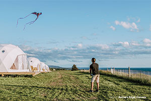 FDomes man flying kite