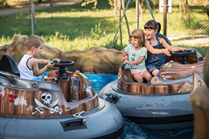 daycaytions playing on bumper boats