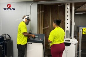 Installing the TT-UL6 drop weight impact tester at National Pipe & Plastics, USA