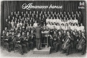 Immagine di un maestro che guida il coro e l'orchestra