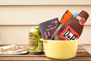don't forget the koozies! - via www.www.goodfoodstories.com
