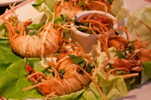 somen noodle-wrapped shrimp at The Little Goat, Chicago - via www.www.goodfoodstories.com