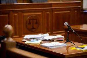 legal documents and ipad at courthouse