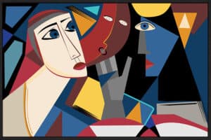 Colorful Cubist Gaze - Canvas