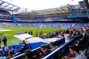 A view from the press box at Stamford Bridge