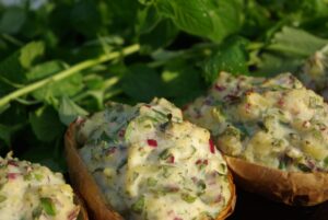 Kartoffeln mit Spinatfüllung
