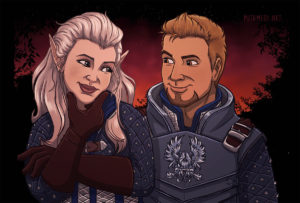 OC warden and Alistair from Dragon Age Origins.