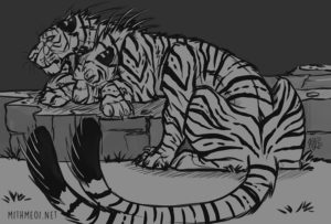 OC: Adrastos the two headed, six legged, tiger beast.