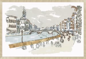 Walk Along the Bridge - Framed to Edge