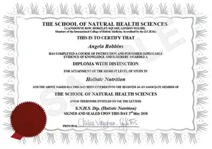SNHS distinction diploma certificate