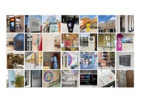 Thumb prints of images from past wayfinding projects