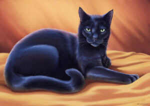 Black Cat Painting