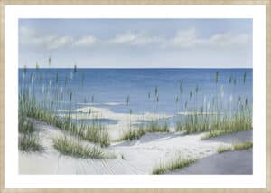 Beach Grass Blue Ocean - 5cm White Border