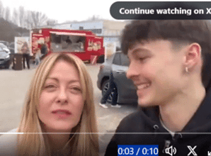 The ***X post shares a viral clip of Italian Prime