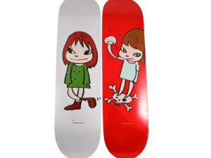 Lot #14078 – Yoshitomo Nara Skateboard Skate Deck Set of 2 Artist Skateboards Yoshitomo Nara Skateboard